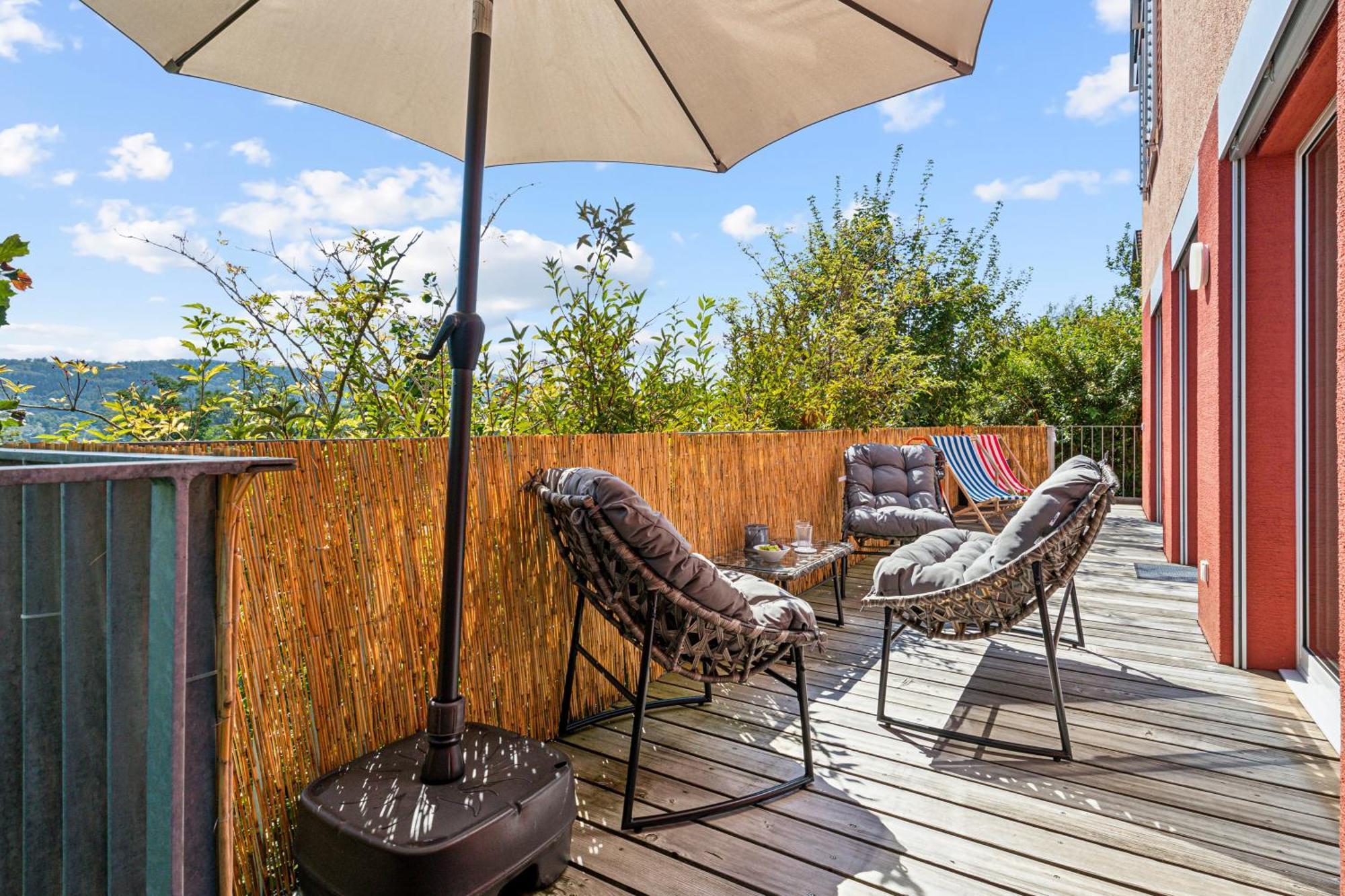Business I Family Apartment I 1-4 Personen - Aare Blick, Nahe Altstadt I Beamer - 99" Leinwand I Terrassen Lounge Und Parkplatz Brugg  Exteriér fotografie